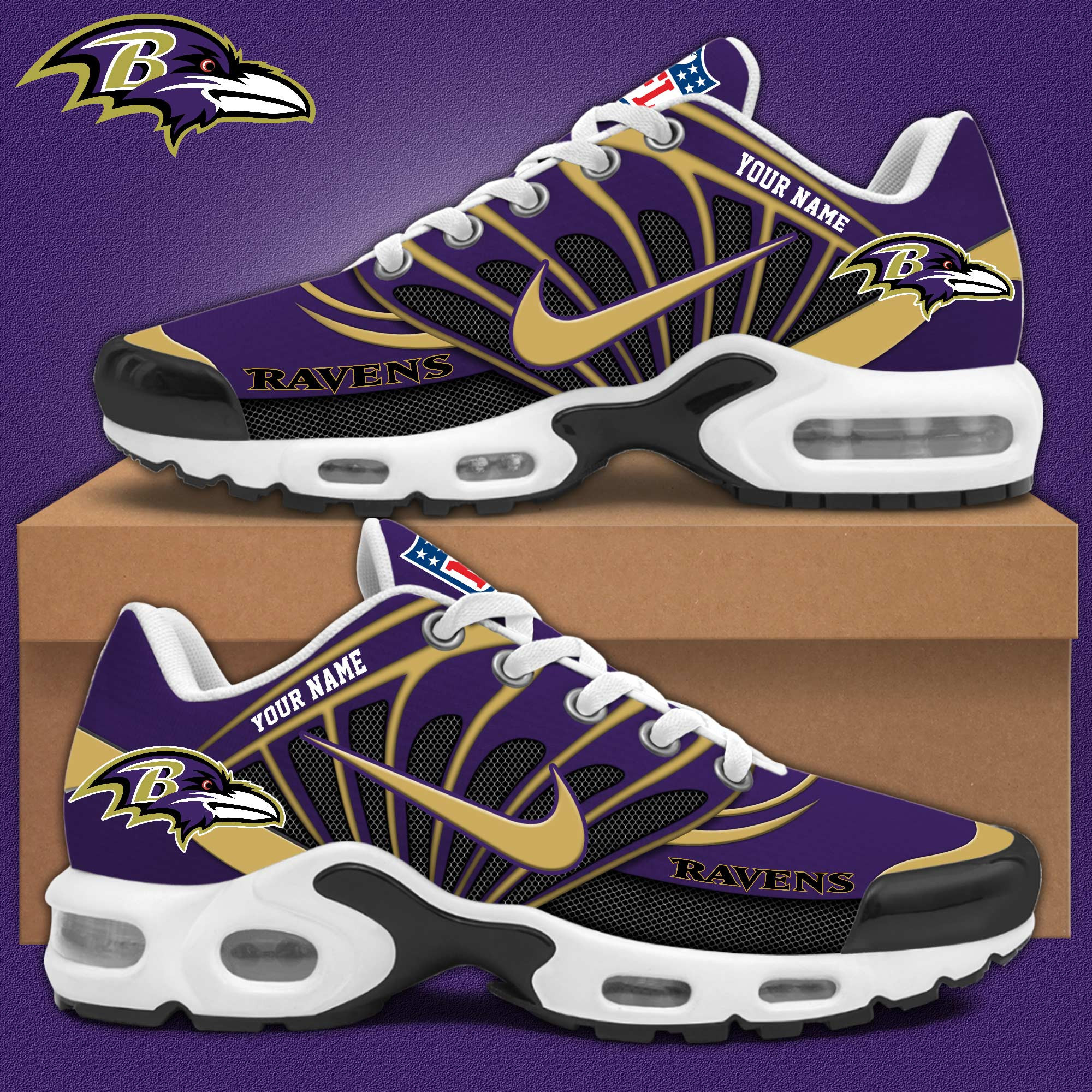 Baltimore Ravens Personalized Plus Sneakers 0813 BGTN1228