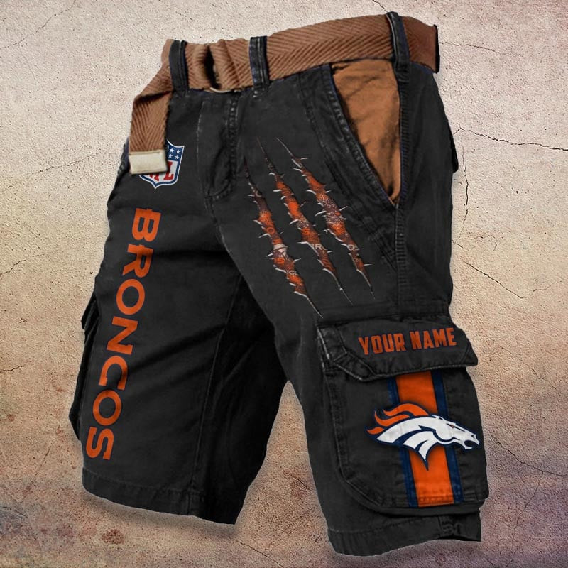 Denver Broncos Pocket Print Cargo Shorts (Belt Not Included) S9MCS075