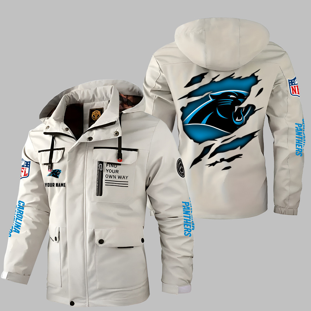 Carolina Panthers Personalized Winter Windbreaker Jacket ANZWWJ30