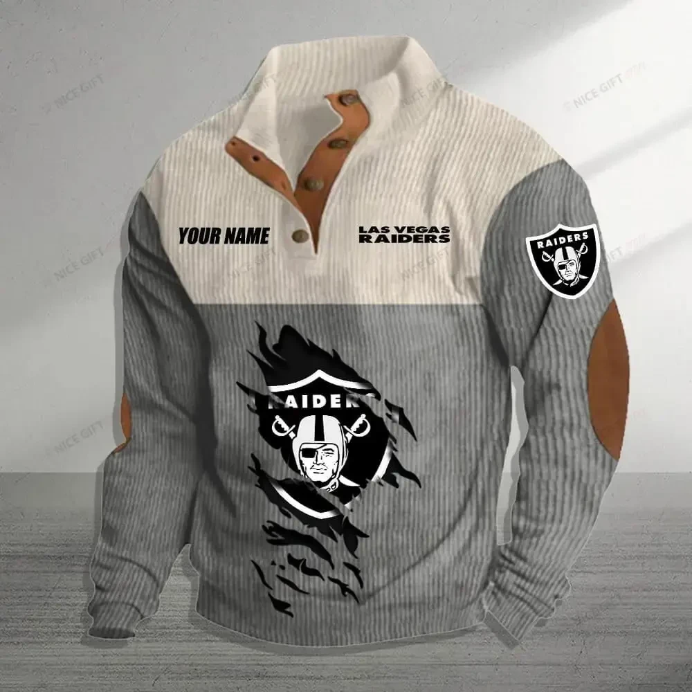 Las Vegas Raiders Color Block Stand Collar Sweatshirt CBSCS-P3B2C8