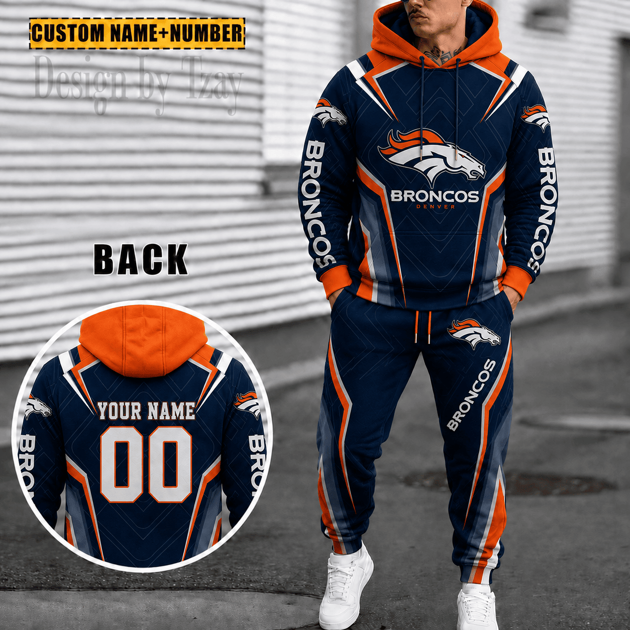 Denver Broncos Personalized Combo Hoodie And Sweatpants Gift For Fan VA1086