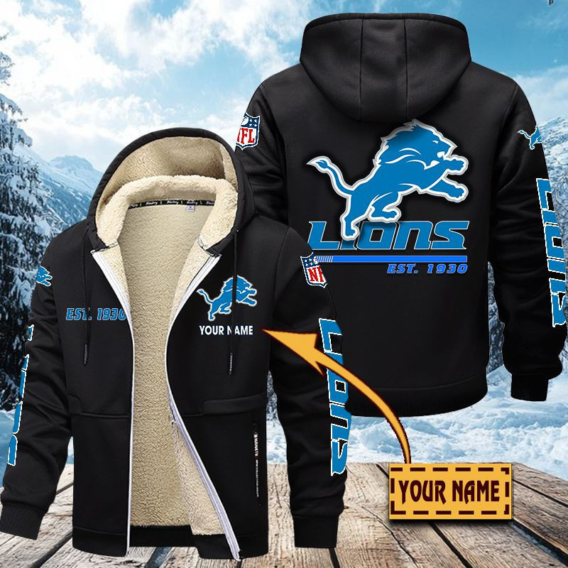 Detroit Lions Premium Sherpa-Lined Winter Hoodie – Personalized Edition VITZC081