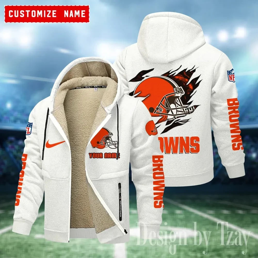 Cleveland Browns Hoodies Zip Velvet Coat ANZTZH073