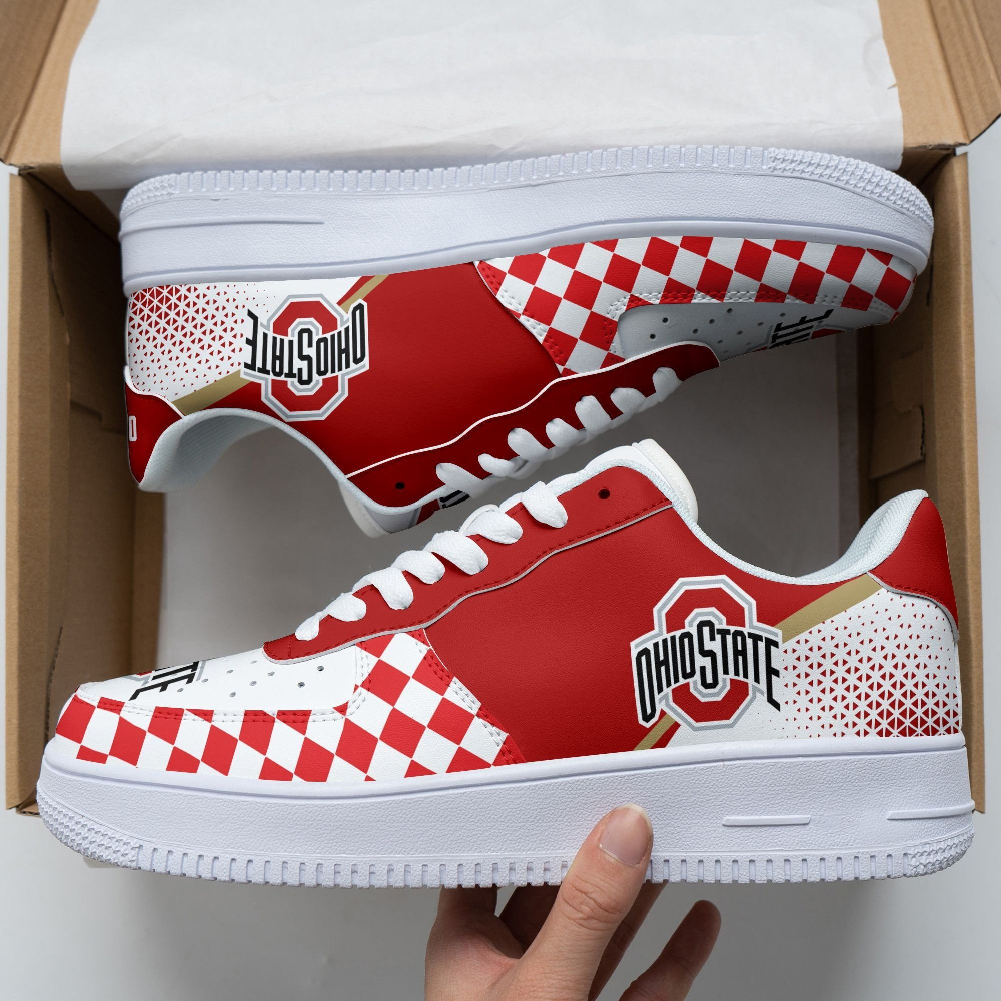 NCAAF Ohio State Buckeyes Air Force Shoes Nicegift AFSW5J6