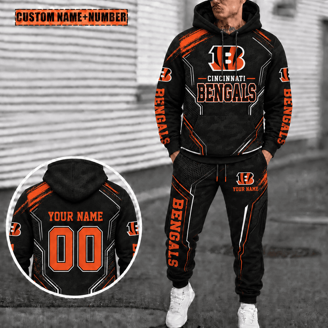 Cincinnati Bengals Personalized Combo Hoodie And Sweatpants Gift For Fan VAN5011