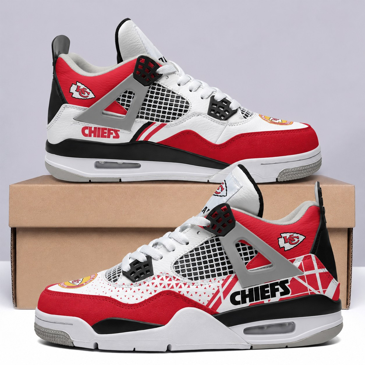 Kansas City Chiefs Personalized AJ4 Sneaker BG195