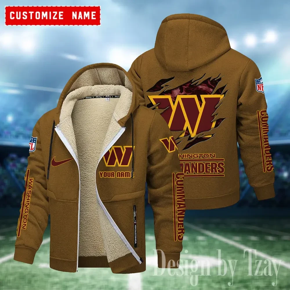 Washington Commanders Hoodies Zip Velvet Coat ANZTZH097