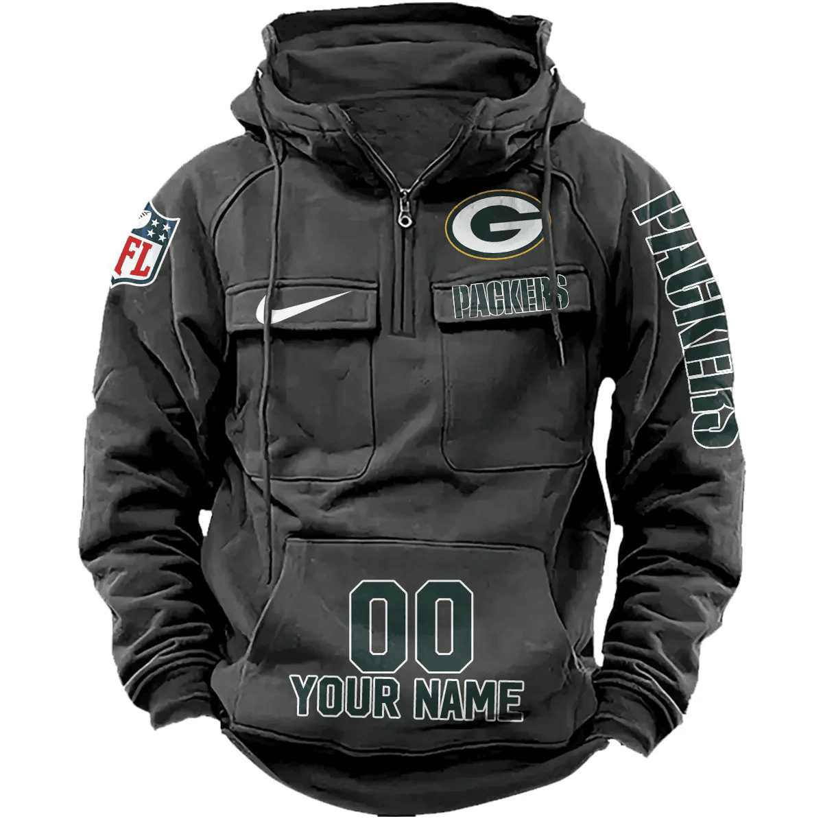 Green Bay Packers Vintage Men Hoodie AZVMHD073