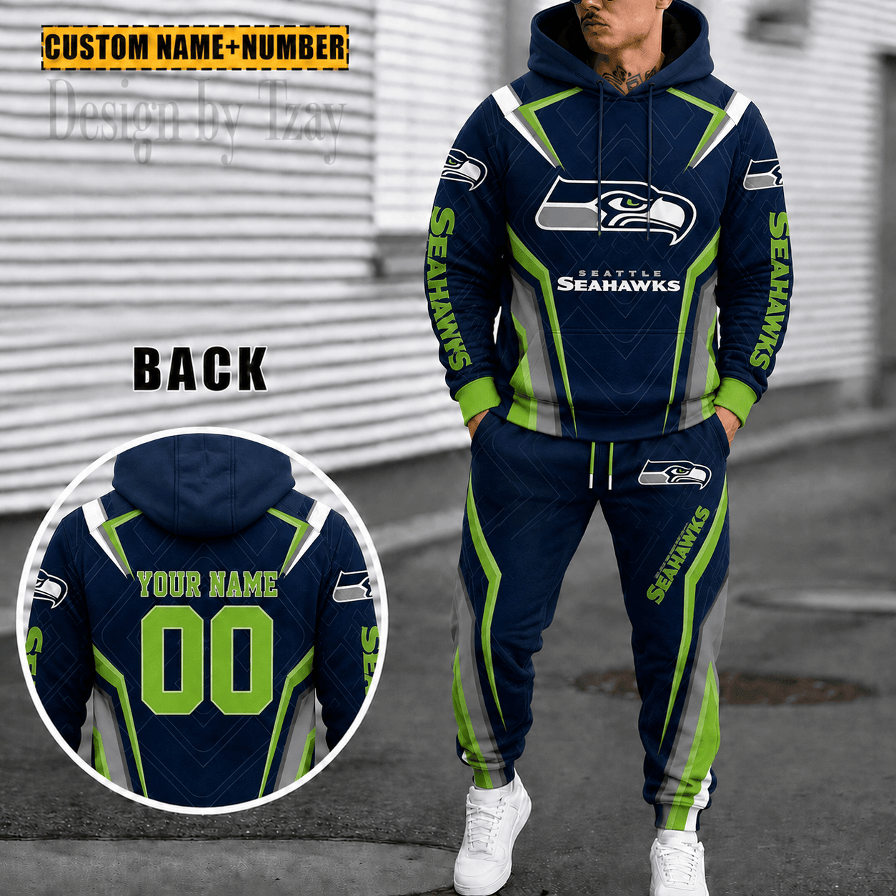 Seattle Seahawks Personalized Combo Hoodie And Sweatpants Gift For Fan VA10108