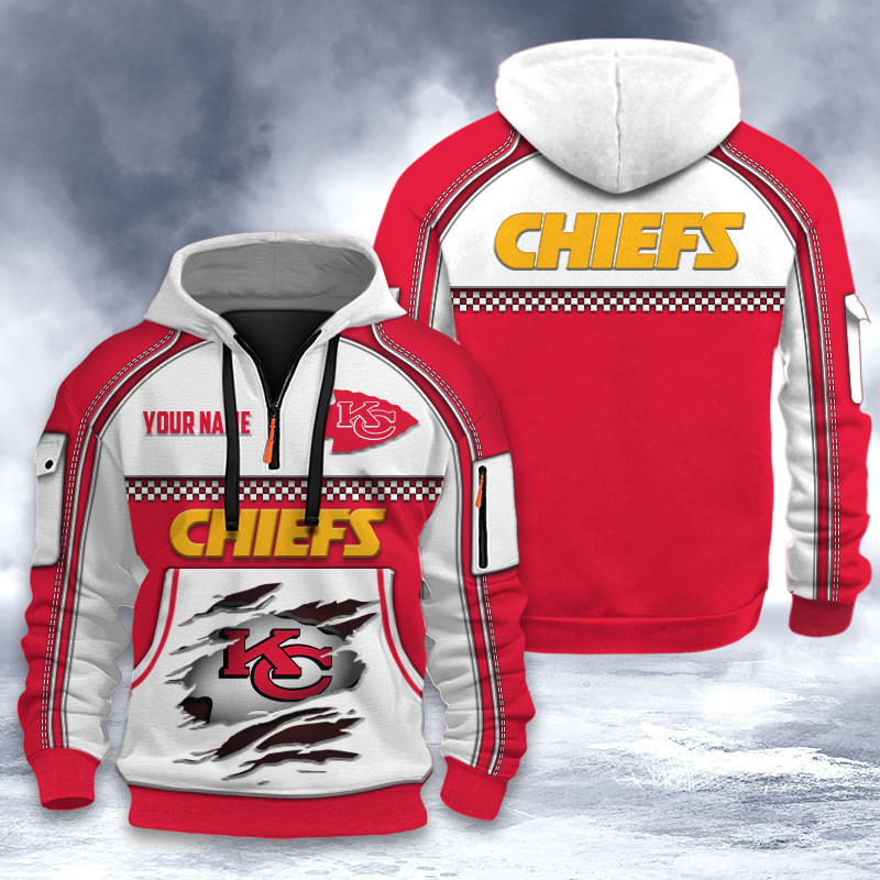 Kansas City Chiefs DMHT2584 3D Half-zip Hoodie