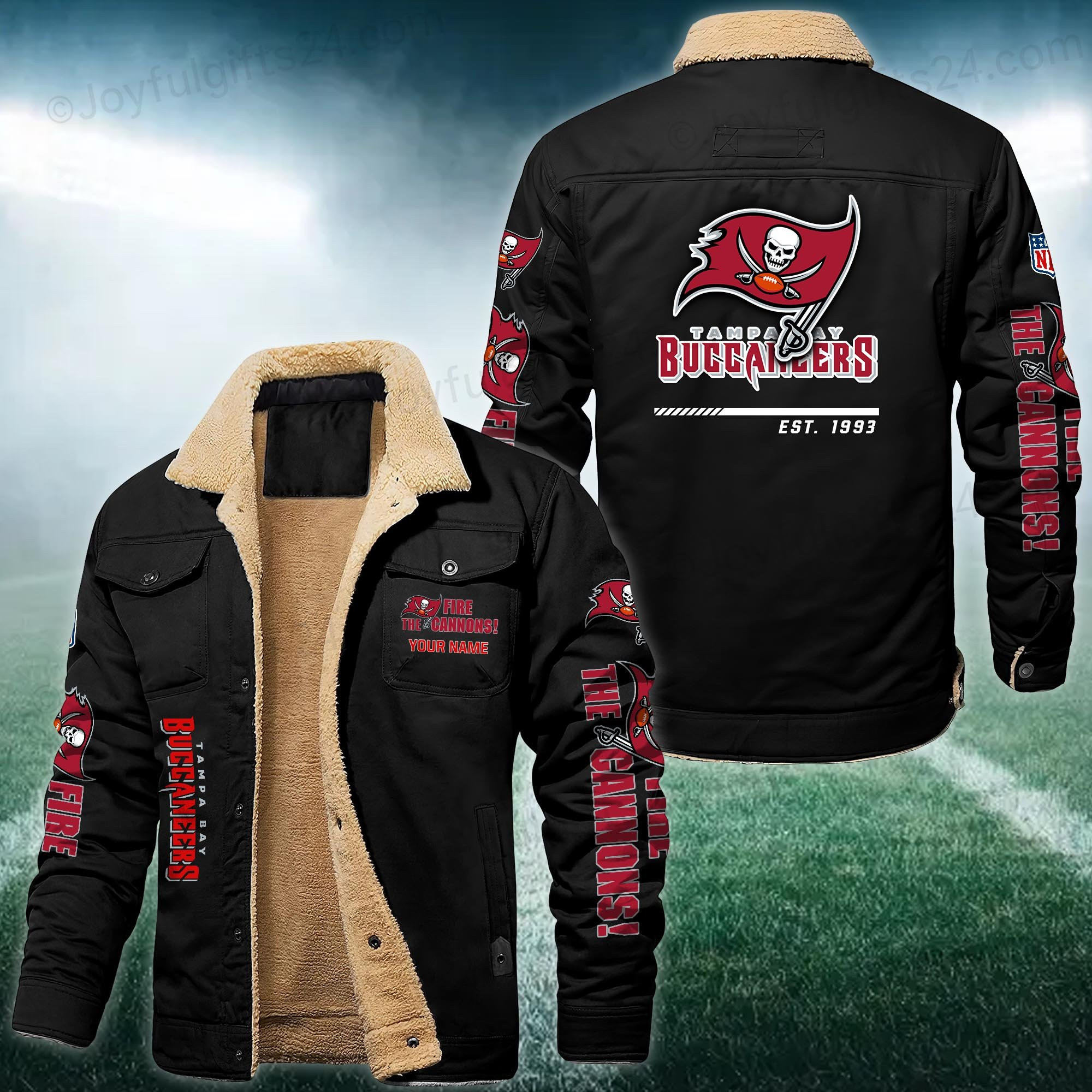 Tampa Bay Buccaneers FLEECE BOMBER JACKET Custom name 10043895N