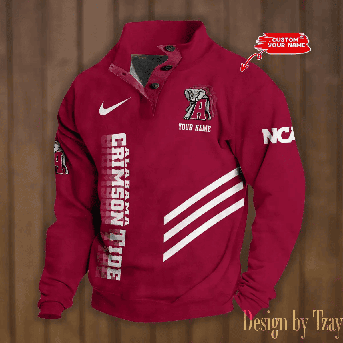 SPTS9DBSCH410Alabama Crimson Tide NCAA Premium StandCollar GameDay Pullover Engineered Warmth & Personalized Names DV10