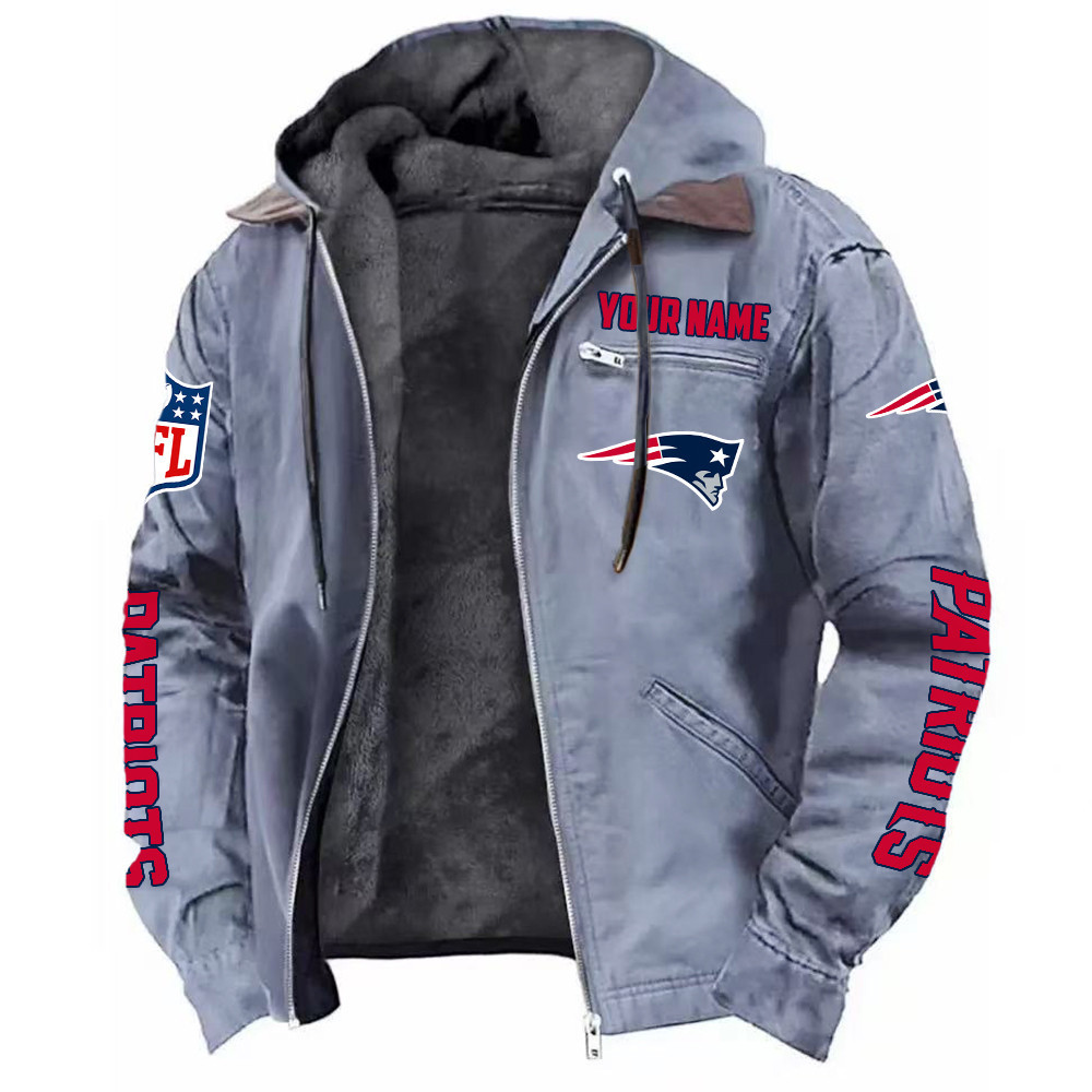 New England Patriots DMJK0022 Hooded Cardigan Jacket