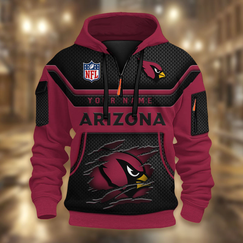 Arizona Cardinals DMHT2358 3D Half-zip Hoodie