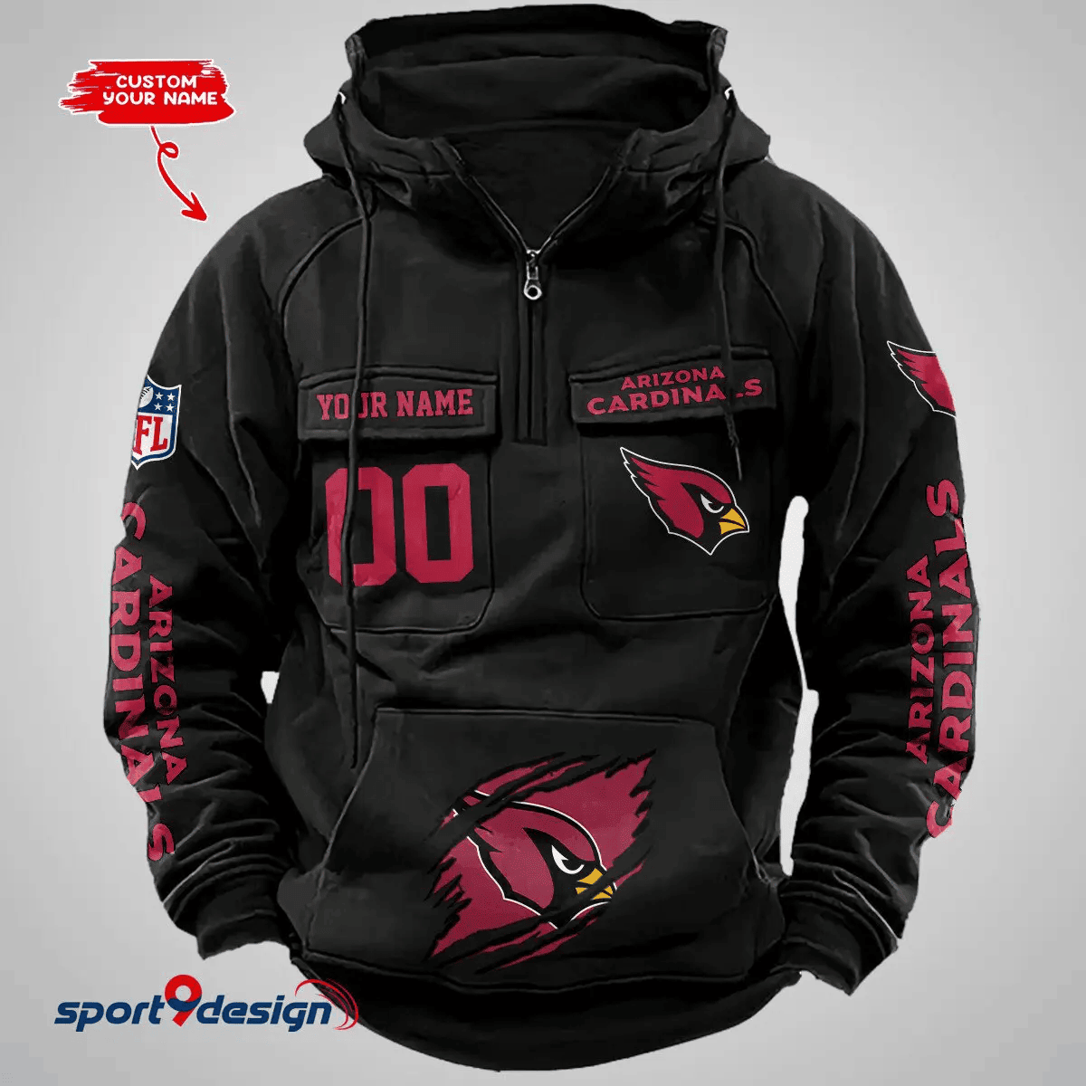 Arizona Cardinals Vintage Men Hoodie AZVMHD139