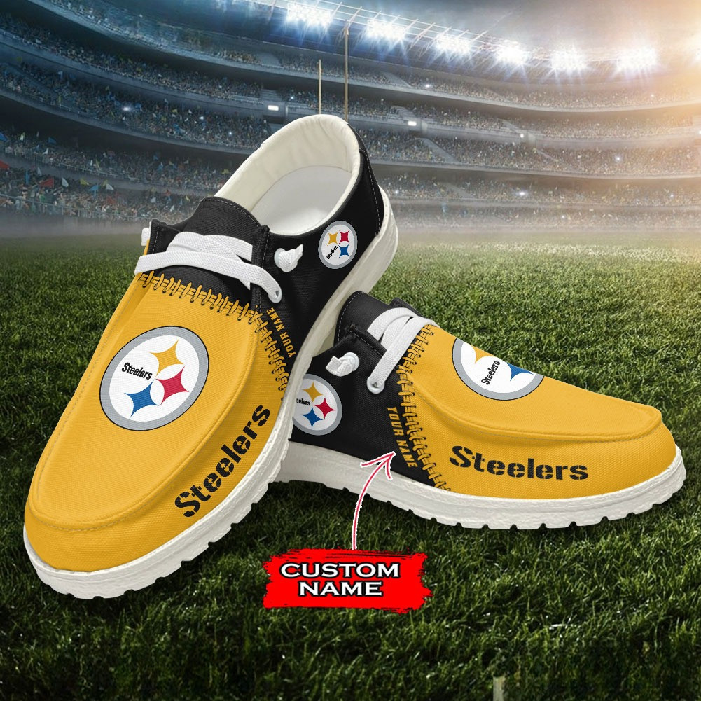 Pittsburgh Steelers Moccasin Slippers - Hey Dude Shoes Style AZCHDUDE078