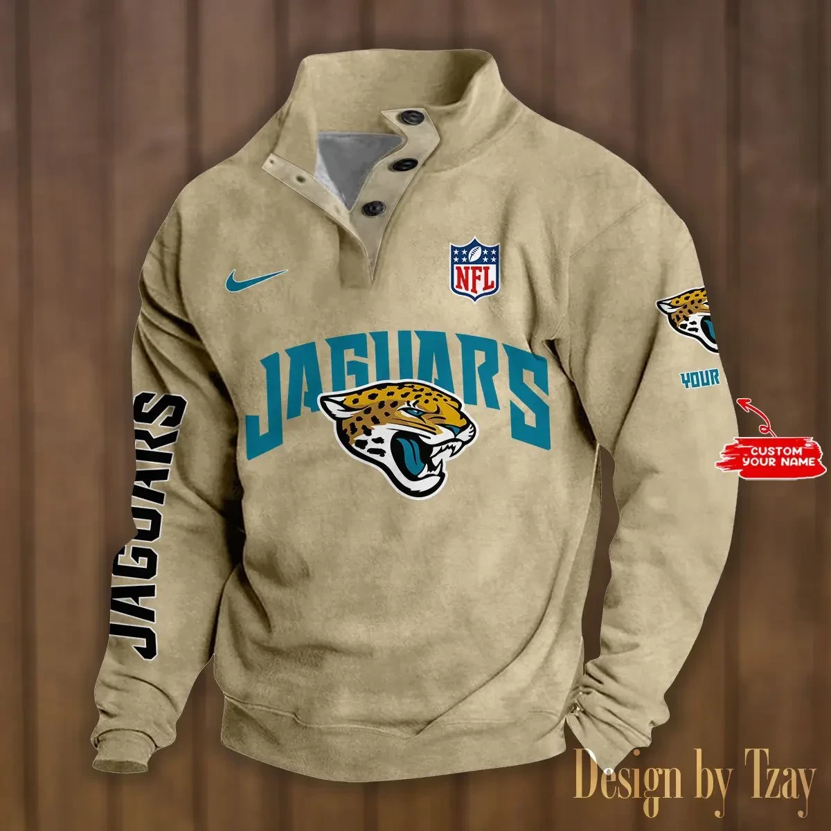 Jacksonville Jaguars Premium Stand-Collar Game-Day Pullover - Engineered Warmth & Personalized Name S9DBSCH047