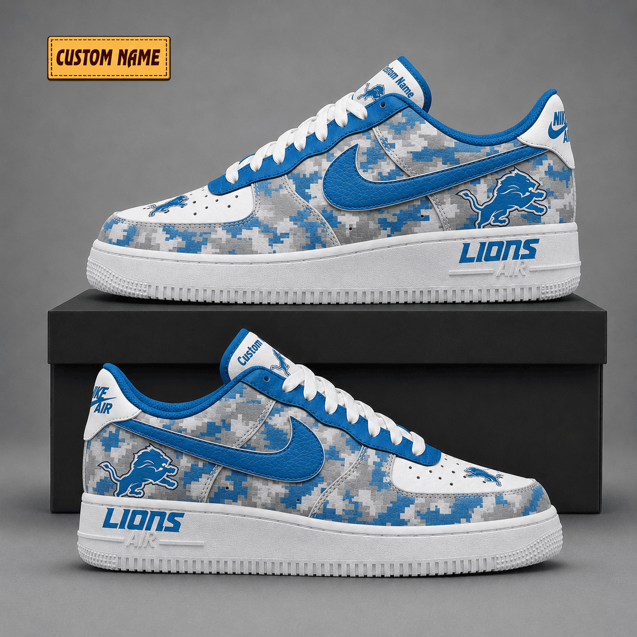 Detroit Lions | Premium NFL Fear The Team AF1 Sneakers - VA38833