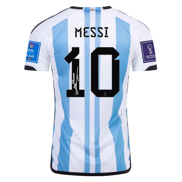 limited edition ARGENTINA HOME JERSEY Lionel Messi Signed ( 3 stars )