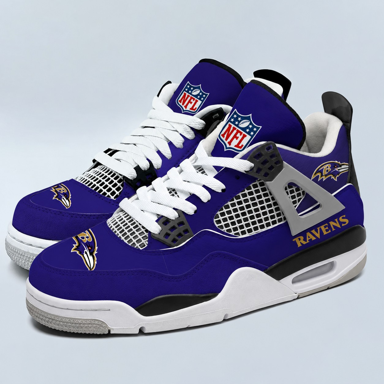 Baltimore Ravens Personalized AJ4 Sneaker BG331