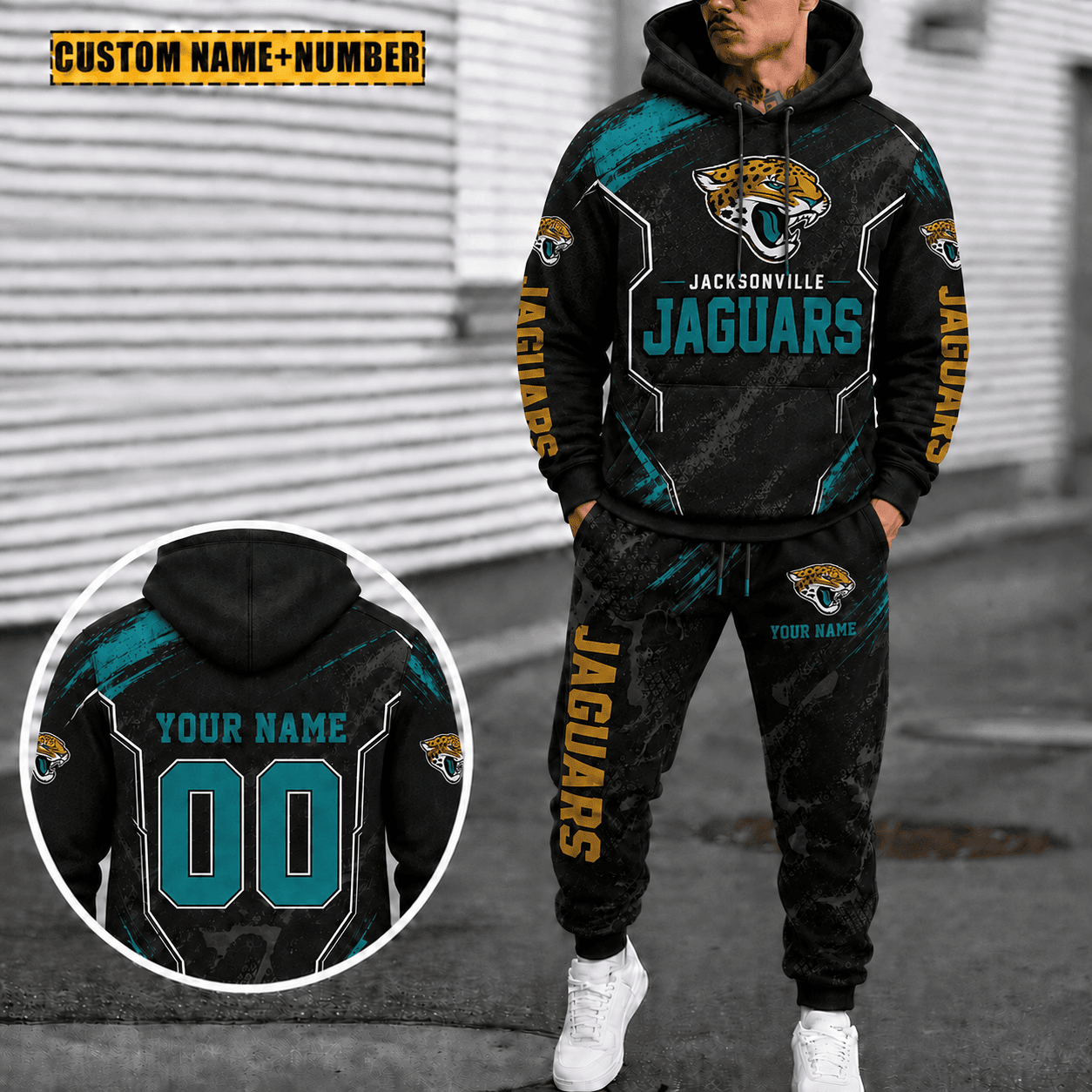 Jacksonville Jaguars Personalized Combo Hoodie And Sweatpants Gift For Fan VAN3125