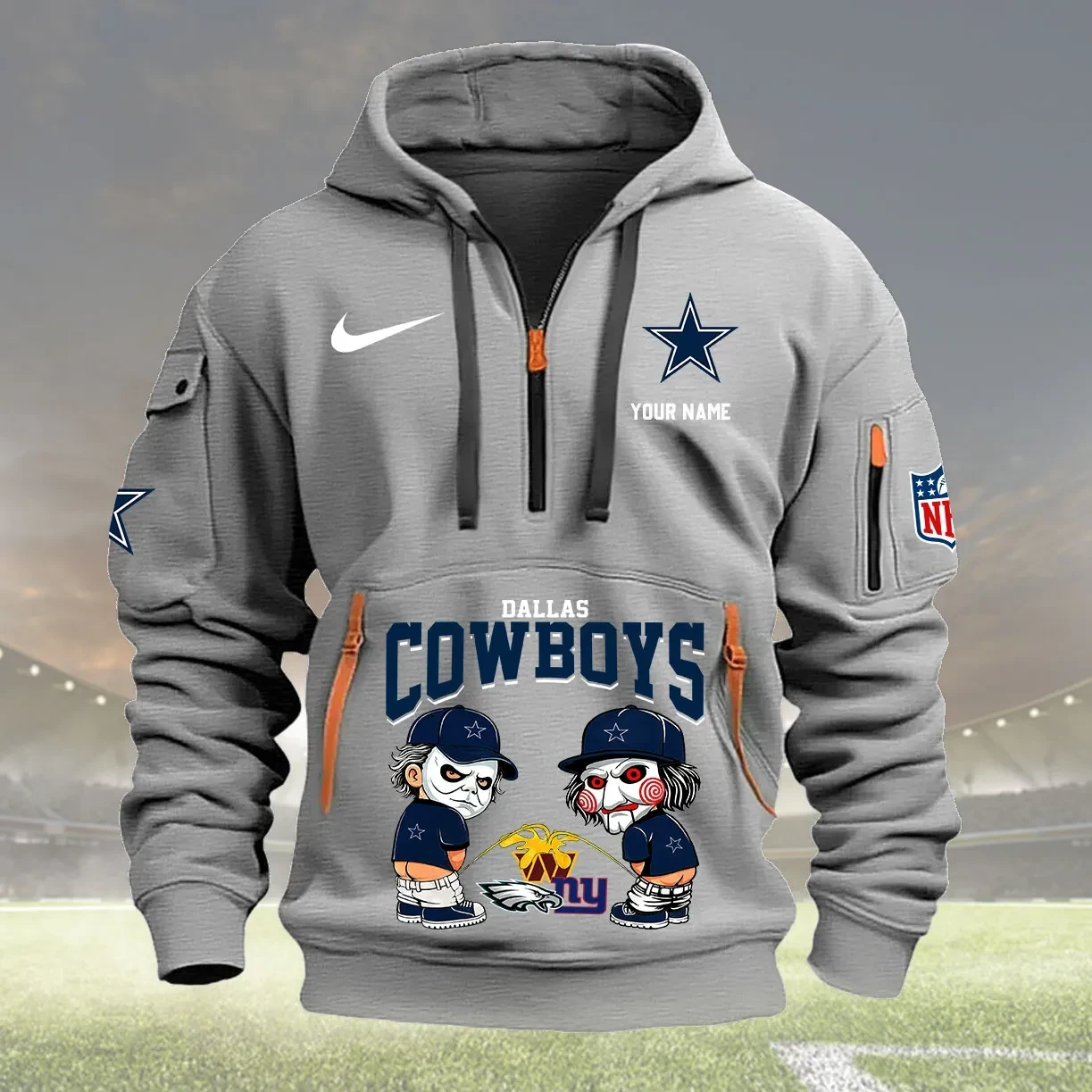 Dallas Cowboys Personalized Quarter Zip Hoodie New Collection AZBTQZH000283