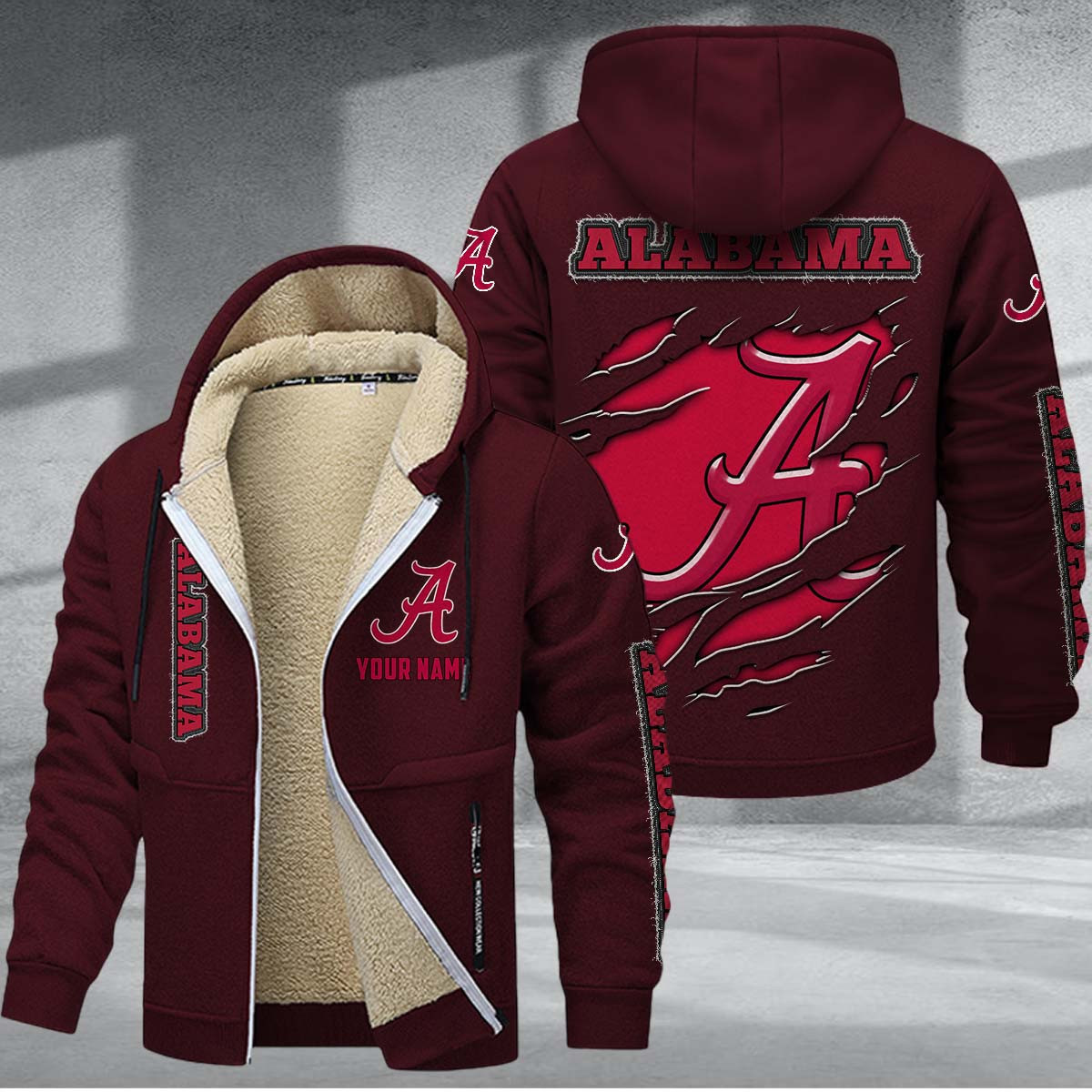 Alabama Crimson Tide Sherpa-Lined Zip Hoodie PURZC300