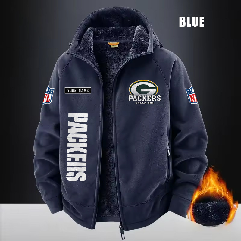 Green Bay Packers Fleece Fashion Hooded Jacket Outdoor SPTFFHJ012