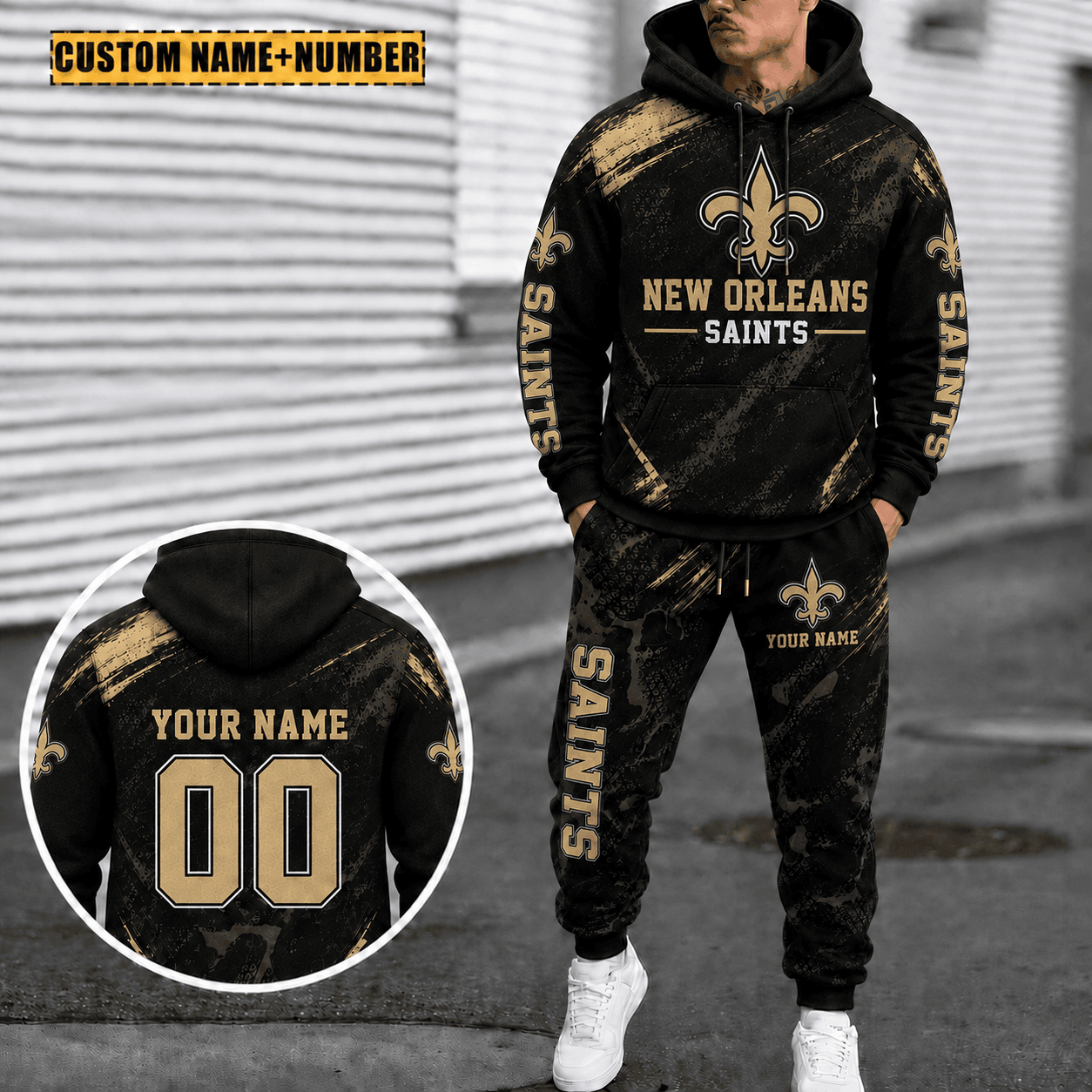 New Orleans Saints Personalized Combo Hoodie And Sweatpants Gift For Fan VA1079
