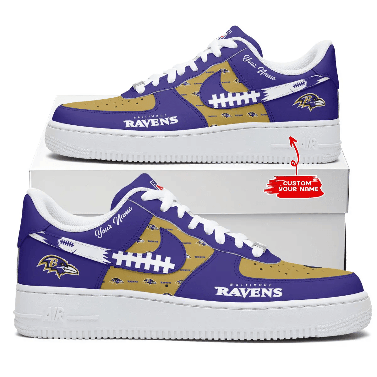 Baltimore Ravens Personalized AF1 Shoes 1408 BGAF1S565