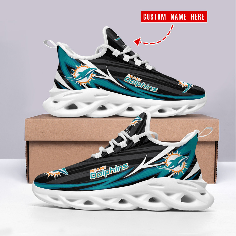 Miami Dolphins Personalized Yezy Running Sneakers SPD436