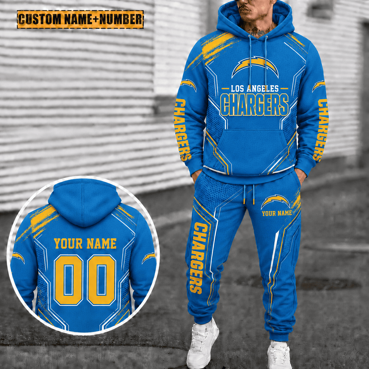 Los Angeles Chargers Personalized Combo Hoodie And Sweatpants Gift For Fan VAN5015