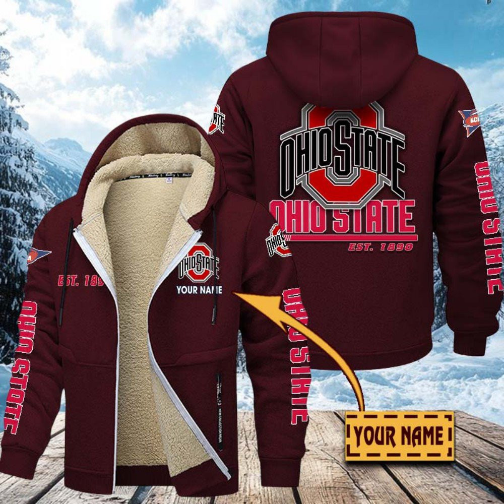 Ohio State Buckeyes Hoodie Zip Velvet Coat OHT45FR