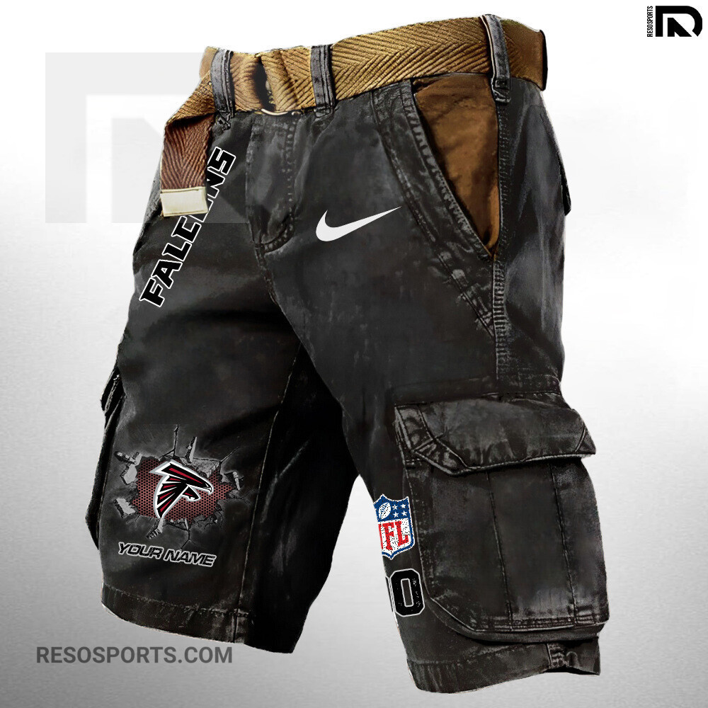 Atlanta Falcons Pocket Print Cargo Shorts (Belt Not Included) S9MCS099