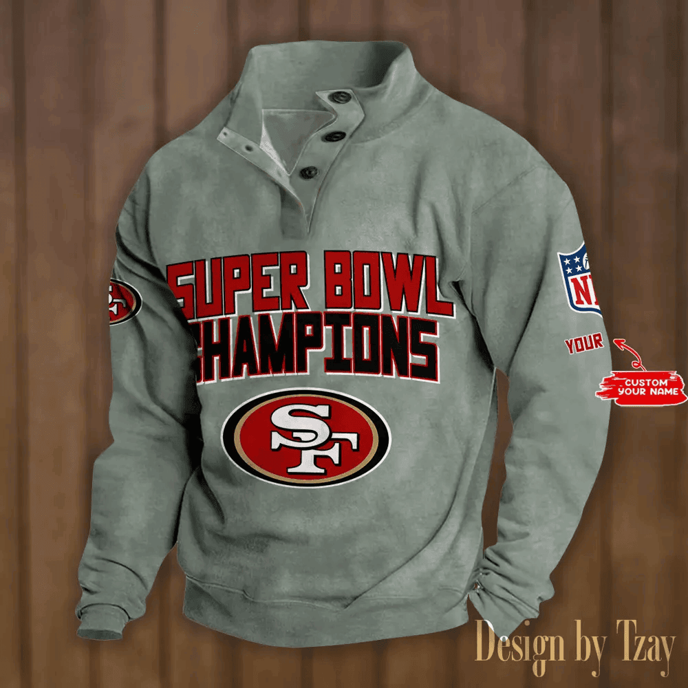 SPTS9DBSCH312 -San Francisco 49ers Premium Stand-Collar Game-Day Pullover - Engineered Warmth & Personalized Names DV8