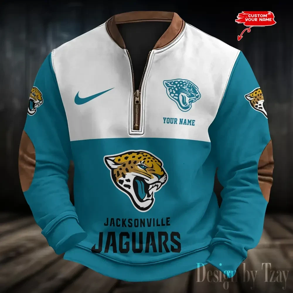 S9MPZNS175-Jacksonville Jaguars Premium Personalized Game-Day Quarter-Zip