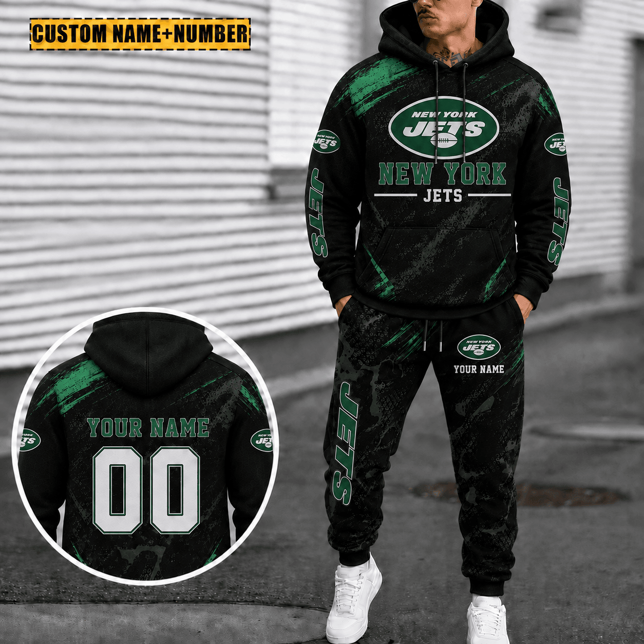 New York Jets Personalized Combo Hoodie And Sweatpants Gift For Fan VA1052