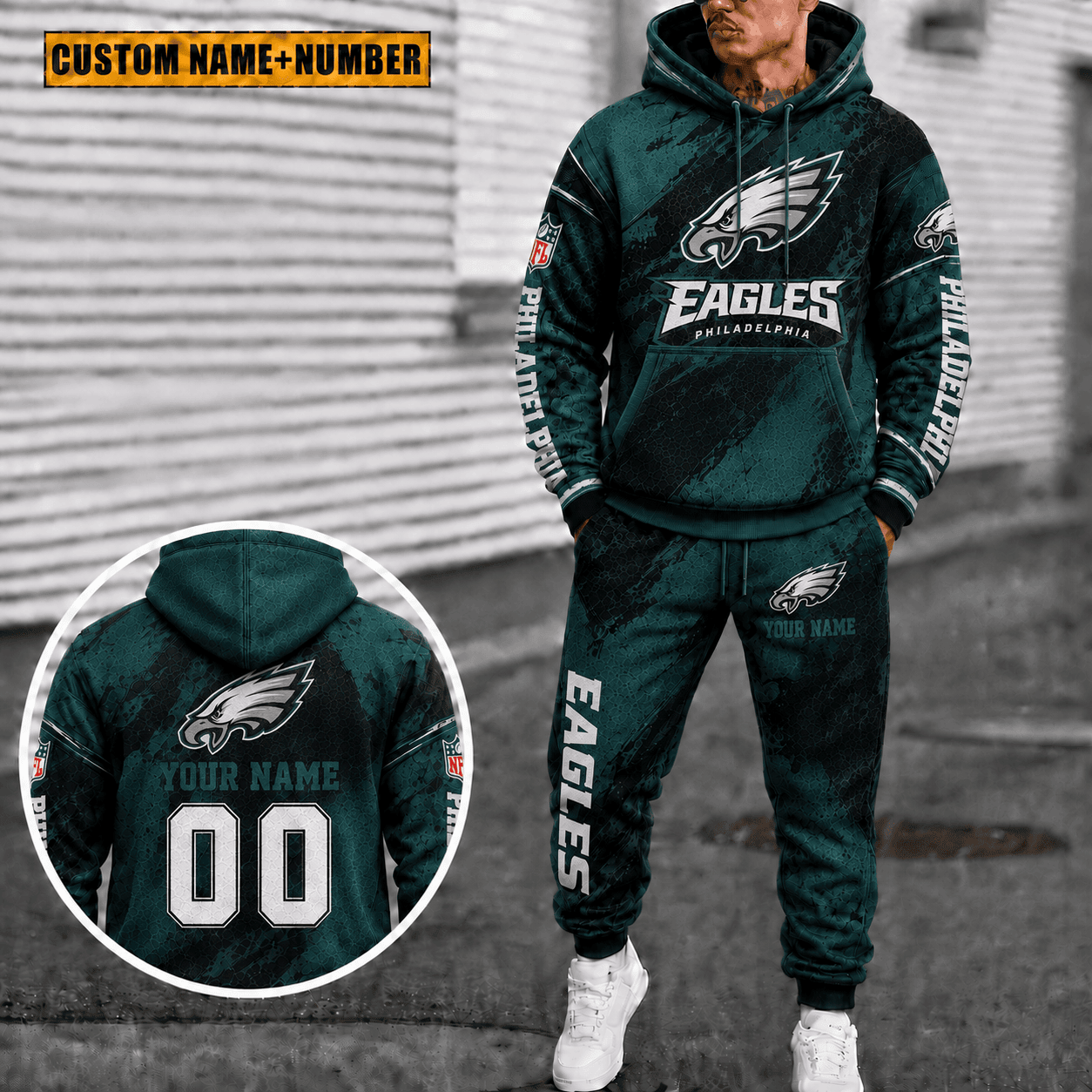 Philadelphia Eagles Personalized Combo Hoodie And Sweatpants Gift For Fan VAN6143