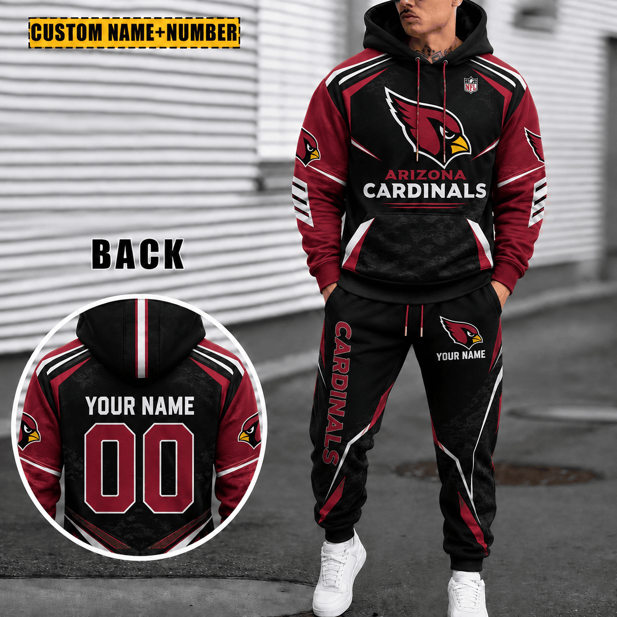 Arizona Cardinals Personalized Combo Hoodie And Sweatpants Gift For Fan VA1034
