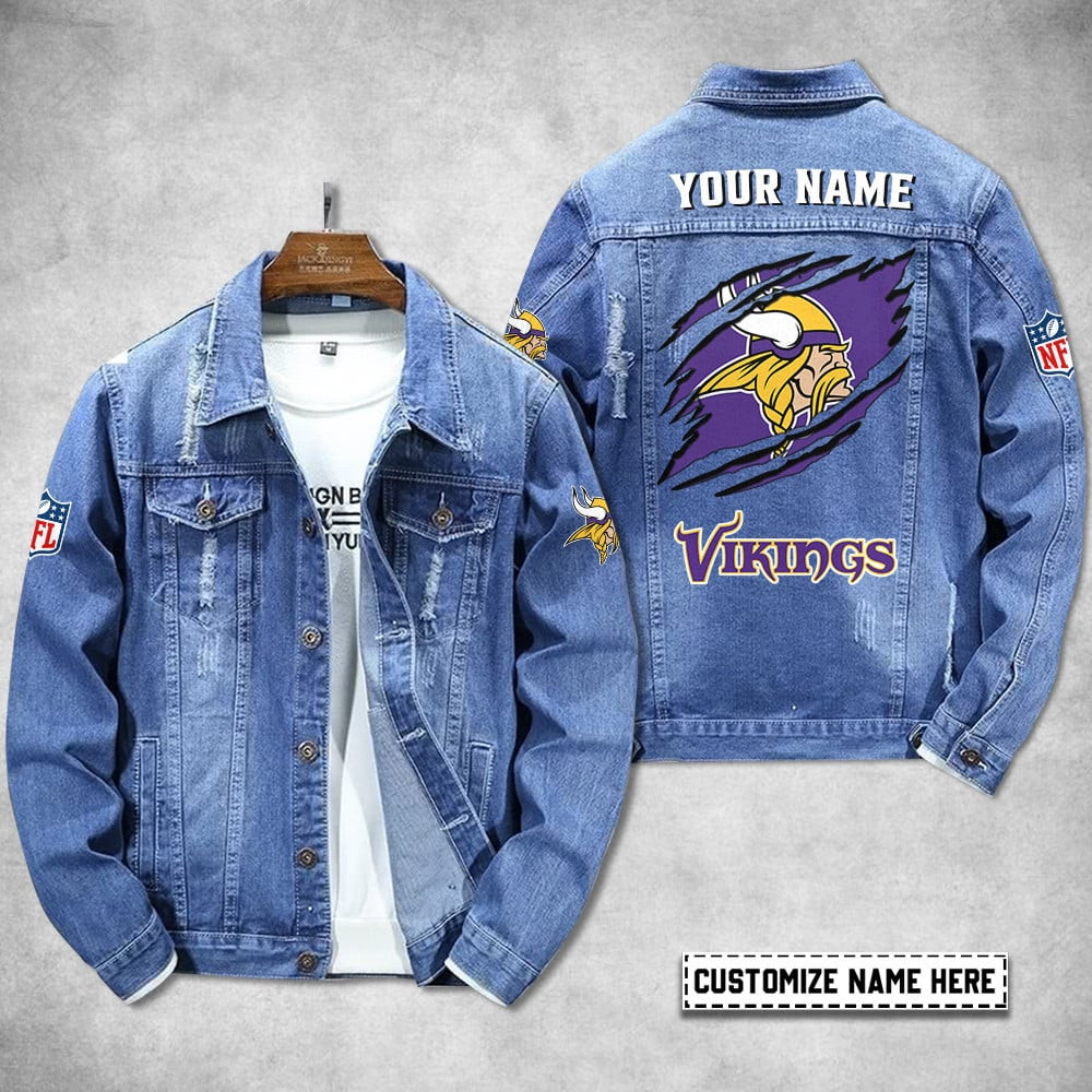 Minnesota Vikings Personalized Premium Denim Jacket S9DJ057