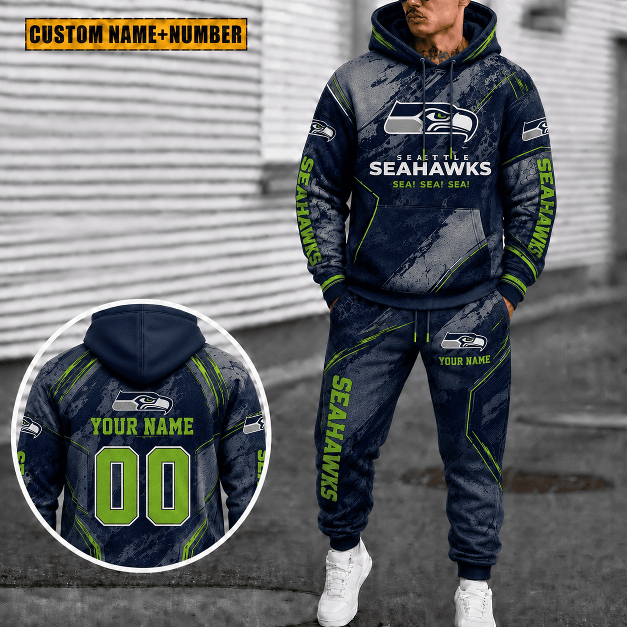 Seattle Seahawks Personalized Combo Hoodie And Sweatpants Gift For Fan VAN40043