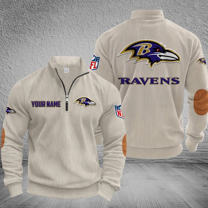 Baltimore Ravens DMSH0271 Stand Collar Half-zip Sweatshirt Multicolor