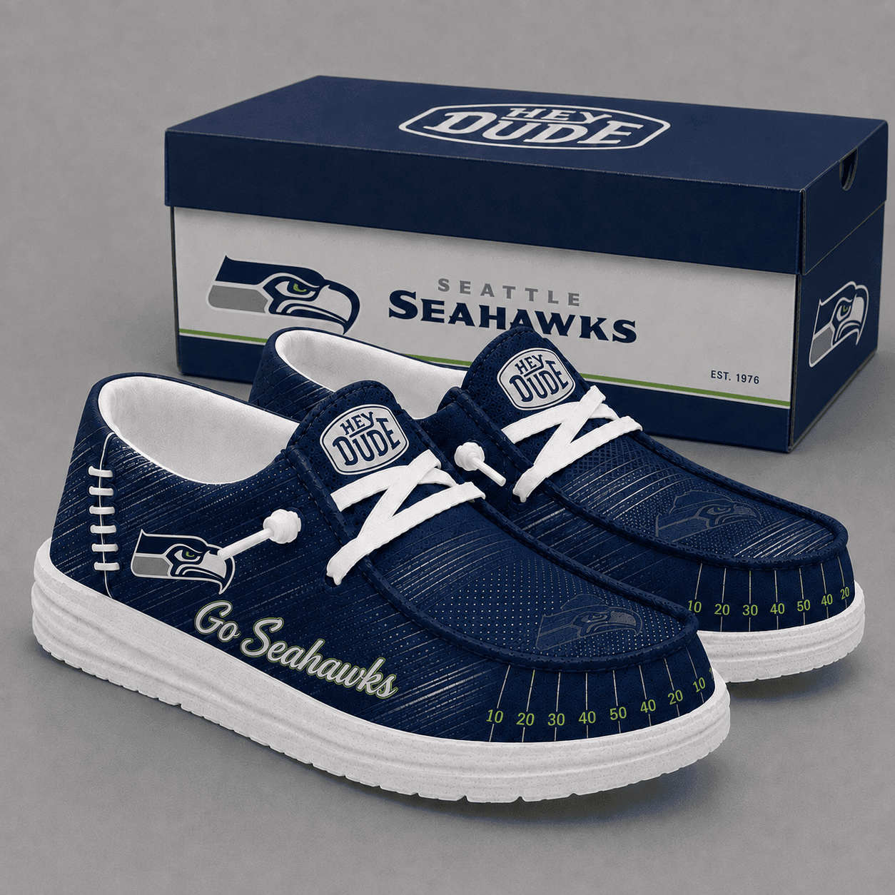 Seattle Seahawks | Premium NFL Football Field Fan Loafer Shoes - VA33015