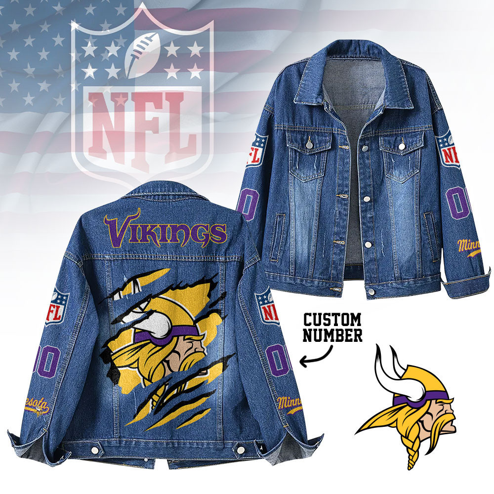 Minnesota Vikings | Premium Iconic Streetwear Denim Jacket NTH1