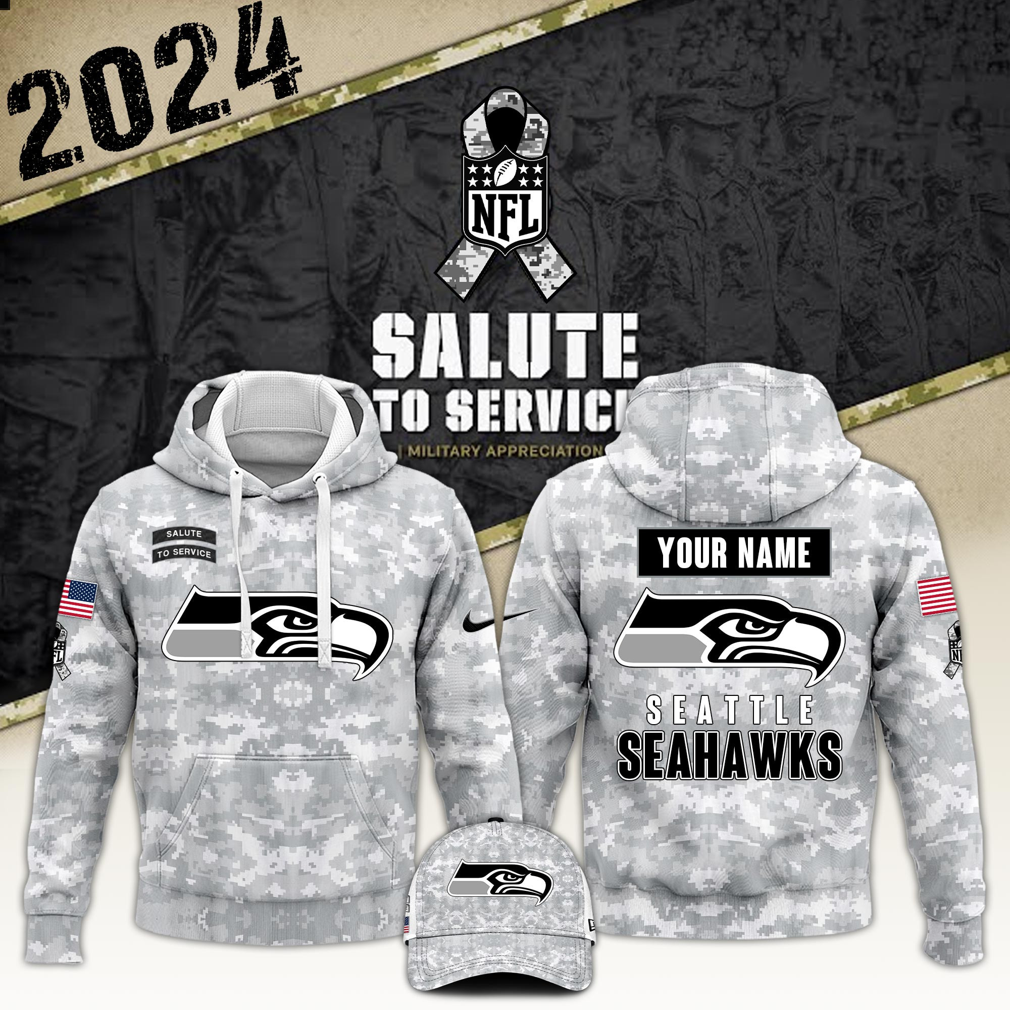 Seattle Seahawks Veterans Day Hoodie VTR4029