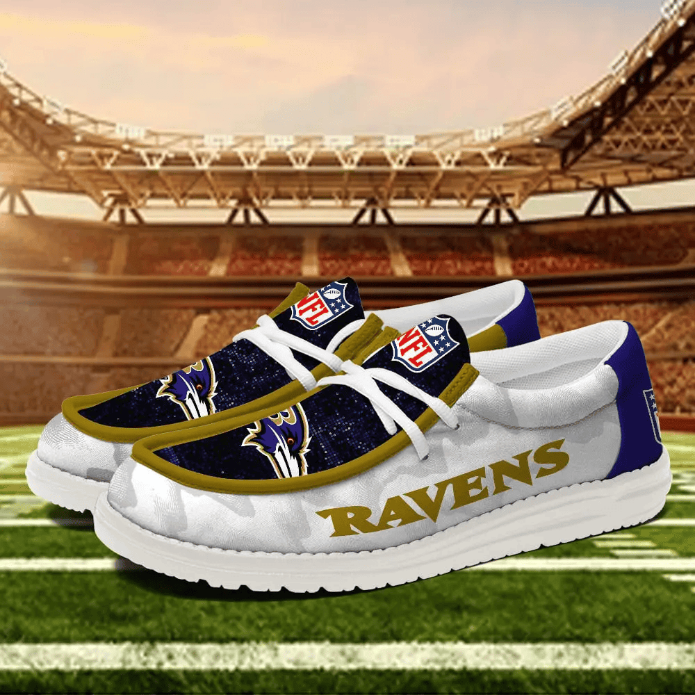 Baltimore Ravens Personalized Moccasin Slippers – Hey Dude Shoes Style AZCHDUDE219