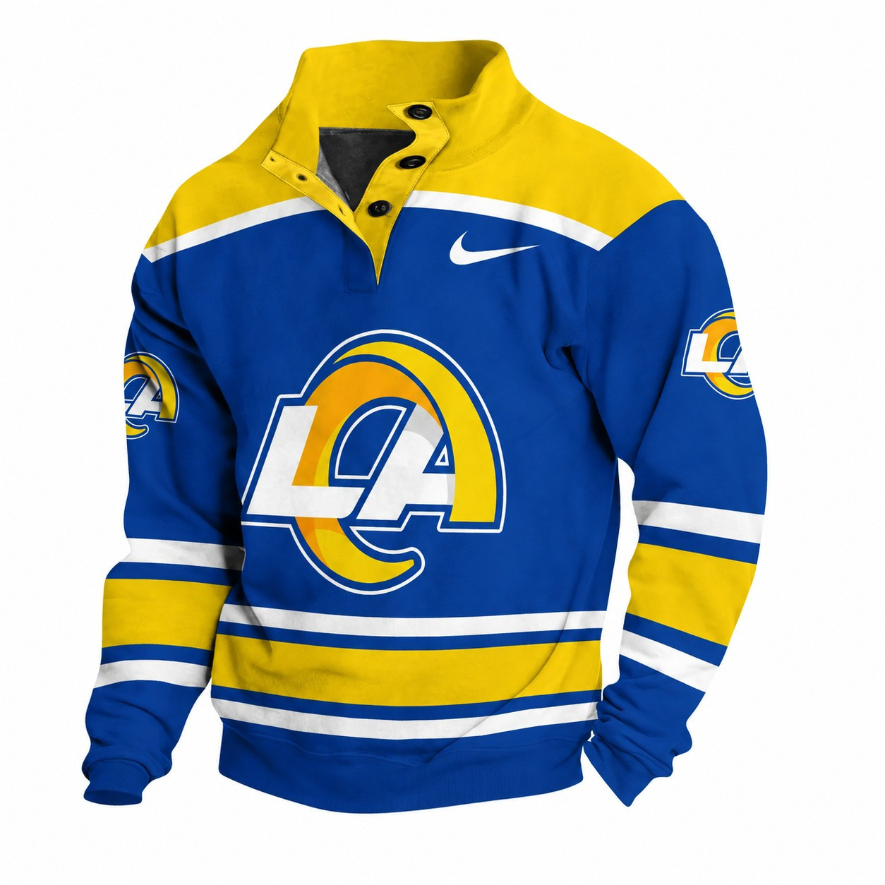 Los Angeles Rams Casual Long Sleeve Button Up Sweatshirt S9DBSCH2303