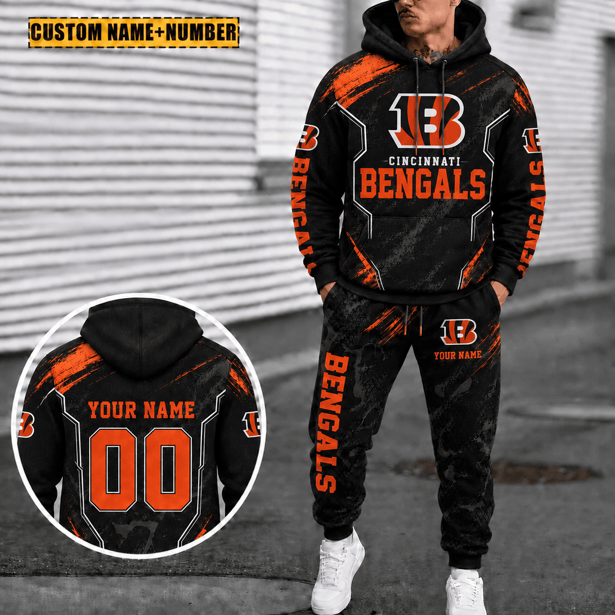 Cincinnati Bengals Personalized Combo Hoodie And Sweatpants Gift For Fan VAN3122