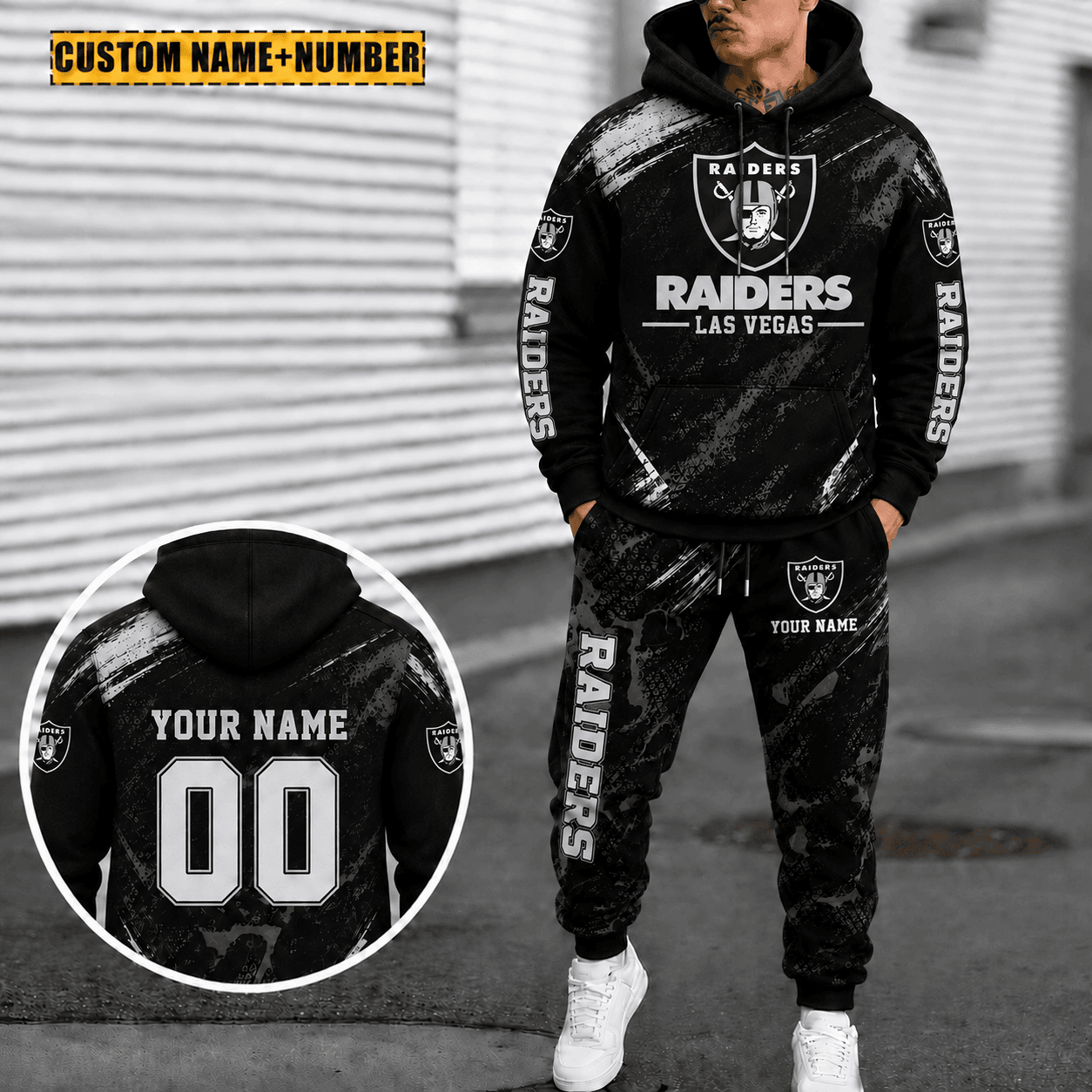 Raiders Personalized Combo Hoodie And Sweatpants Gift For Fan VA1047