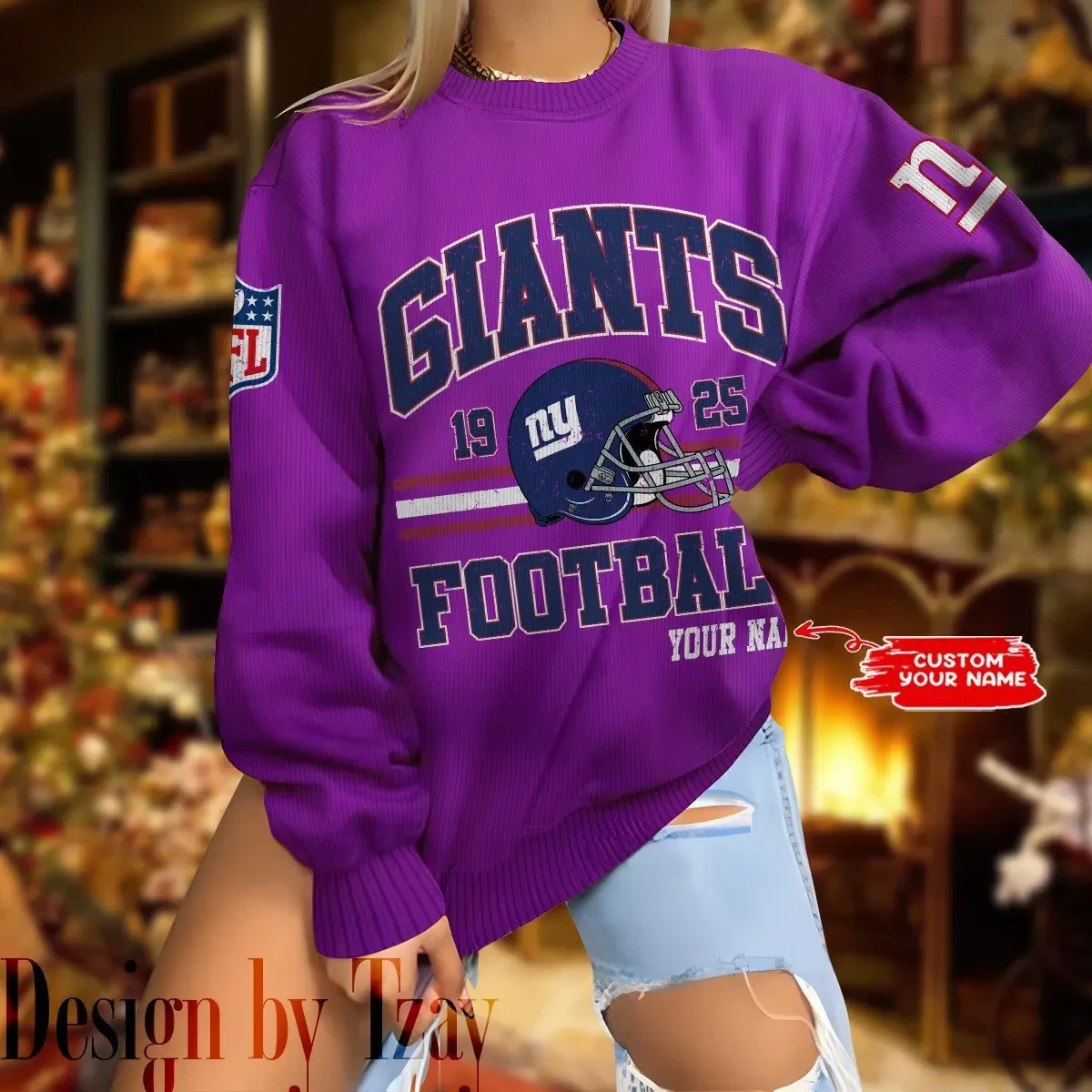 New York Giants Personalized Fashion Design New Woolen Sweater BGSWT286